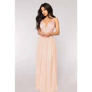 New Fashion Nova‎ Women's Dream Embroidered Dress Size Medium Blush Pink